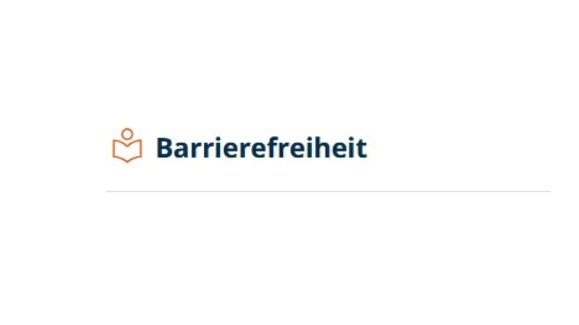 Navigation mit dem Wort Barriere-Freiheit