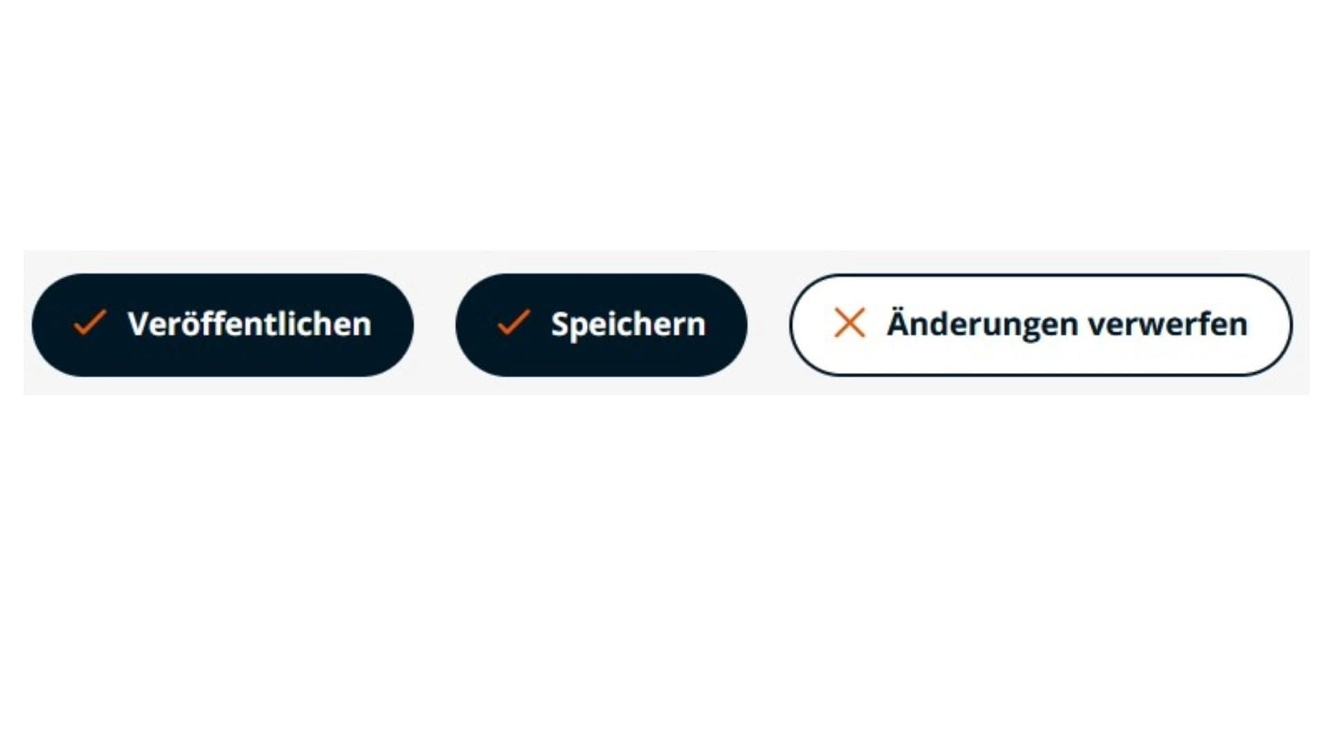 Buttons Veröffentlichen und Änderungen verwerfen