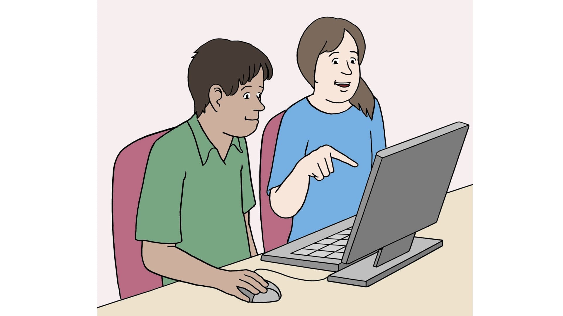Menschen schauen auf einen Bildschirm